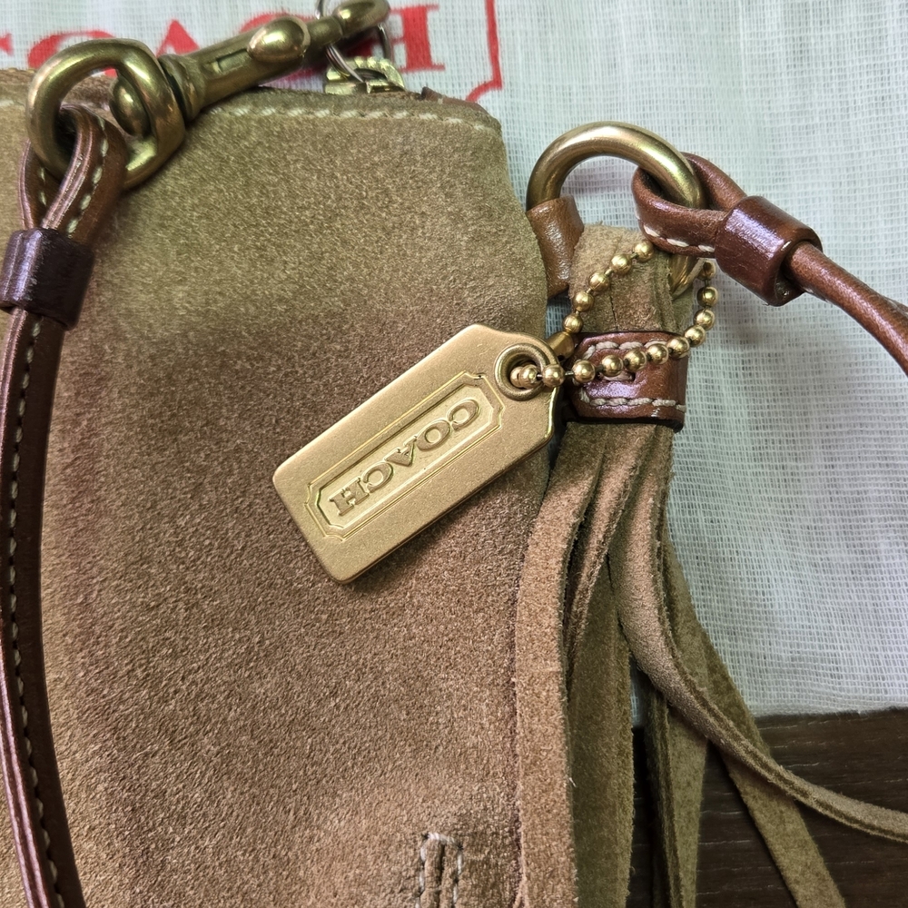 Coach Gold Suede Wristlet - Picture 3 of 5